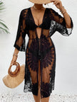 Lace Open Front Longline Cover-Up  Style Ratio