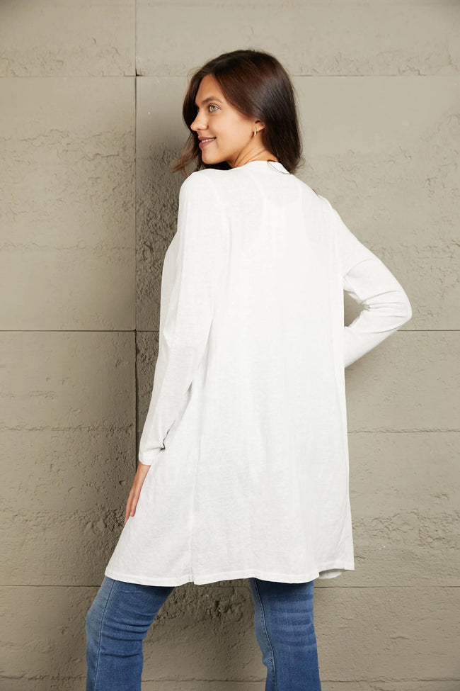 Button Down Long Sleeve Longline Cardigan  Style Ratio