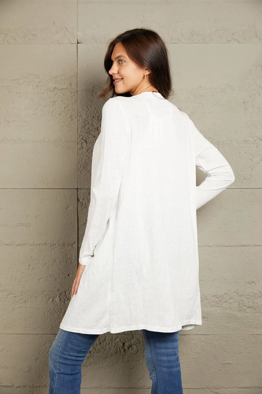 Button Down Long Sleeve Longline Cardigan  Style Ratio