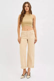 RISEN Tummy Control Mid Rise Ankle Barrel Relaxed Baggy  Style Ratio