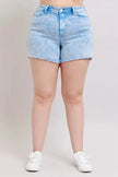 Judy Blue Full Size Mid Rise Garment Dyed Denim Shorts  Style Ratio