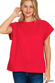 Zenana Textured Knit Jacquard Short Sleeve Top  Style Ratio