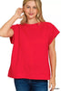 Zenana Textured Knit Jacquard Short Sleeve Top  Style Ratio