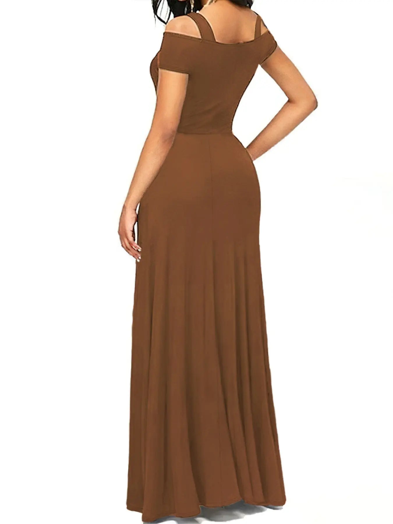 Elegant Off-Shoulder Slit Maxi Dress  Style Ratio