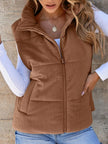 Corduroy Zip Up Vest Coat  Style Ratio
