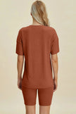 Basic Bae Full Size Ribbed V-Neck Short Sleeve Top and Shorts Loungewear  Style Ratio