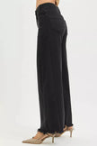 RISEN Tummy Control High Rise Palazzo Leg Frayed Hem Jeans  Style Ratio