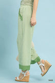 Umgee Stripe Scallop Hem Wide Leg Pants  Style Ratio