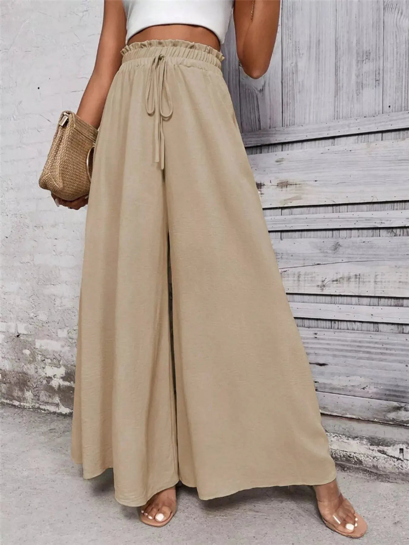 Frill Wide Leg Pants  Style Ratio