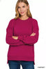 Zenana Fleece Hi-low Boyfriend Sweatshirt with Pockets  Style Ratio
