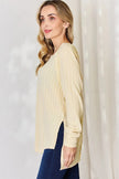 Basic Bae Full Size Ribbed Round Neck Long Sleeve Shirt  Style Ratio