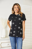 Double Take Dandelion Print Round Neck Shirt  Style Ratio