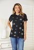 Double Take Dandelion Print Round Neck Shirt  Style Ratio
