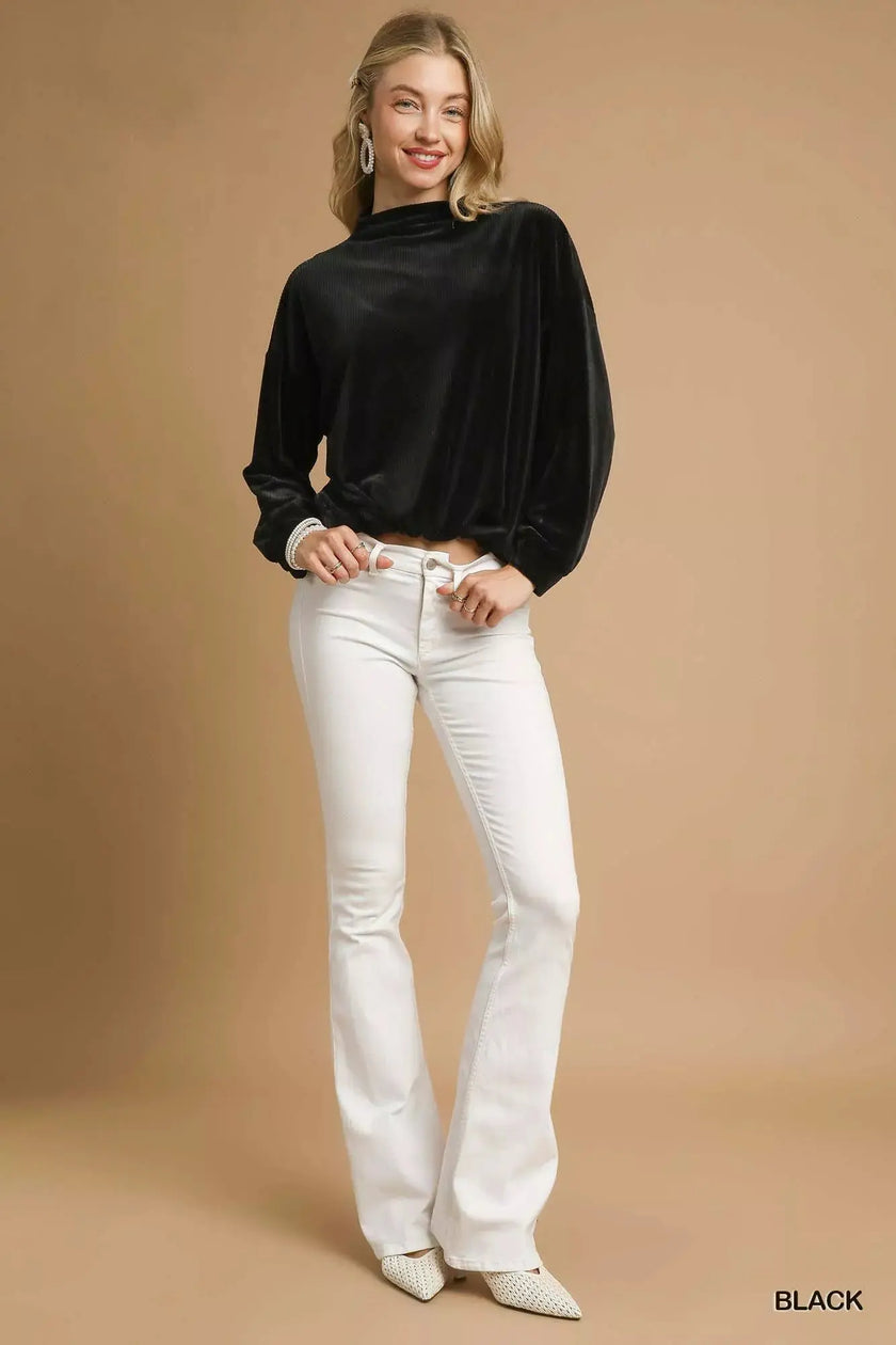 Umgee Ribbed Drawstring Hem Sweater  Style Ratio
