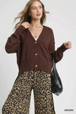 Umgee Button-Front V Neck Knit Cardigan  Style Ratio