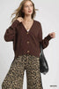 Umgee Button-Front V Neck Knit Cardigan  Style Ratio