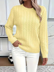Cable Knit Round Neck Sweater  Style Ratio