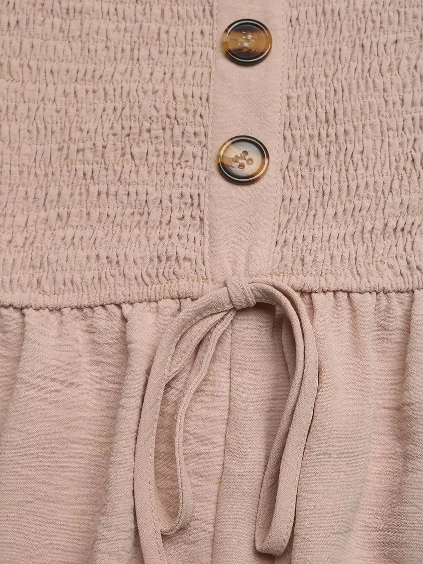 Smocked Tube Top Wide Leg Jumpsuit  Style Ratio