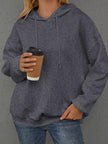 Full Size Embossed Lettering Casual Hoodie  Style Ratio