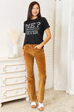Simply Love Letter Graphic Round Neck Short Sleeve Shirt  Style Ratio