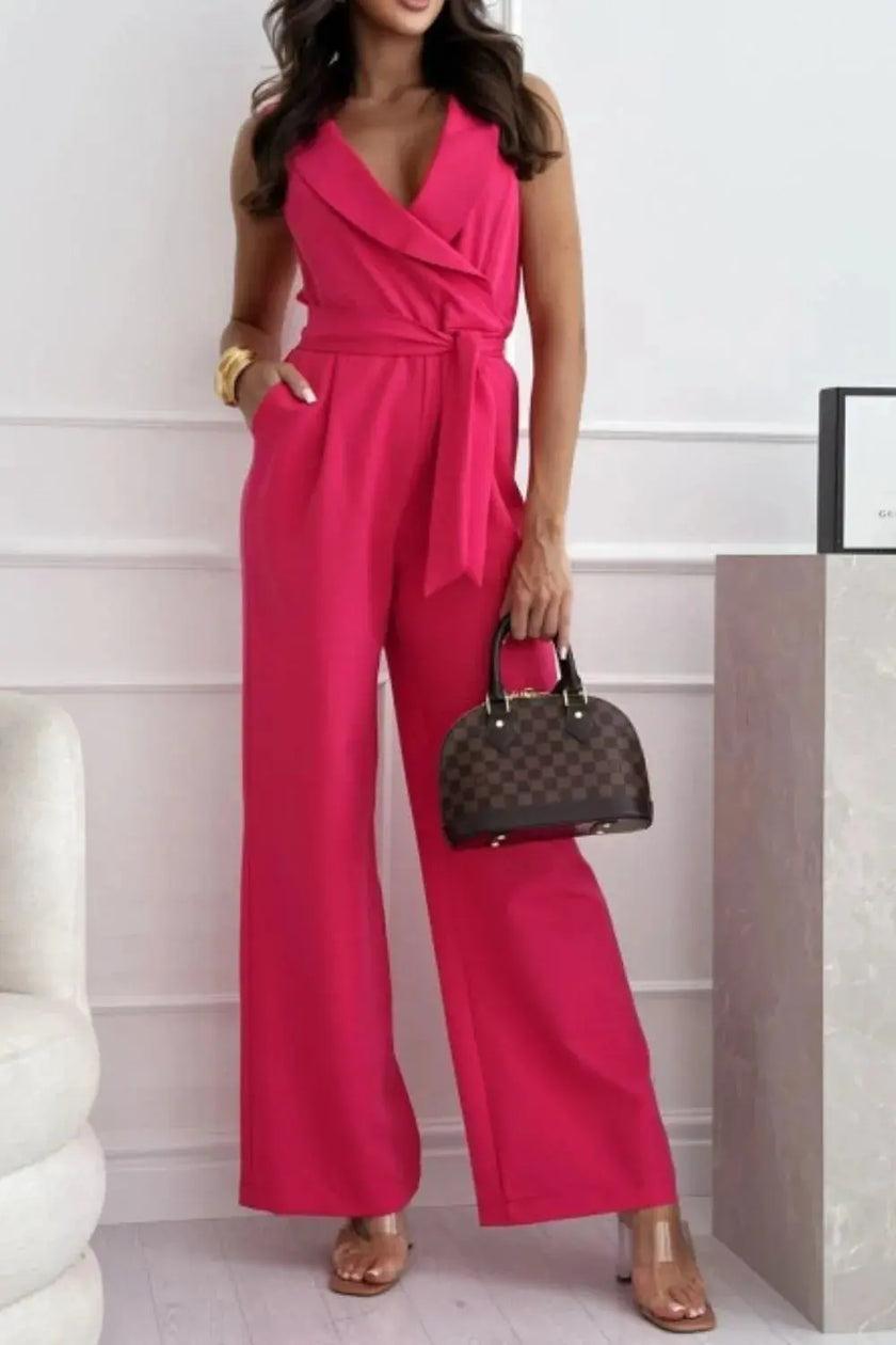 Surplice Sleeveless Jumpsuit  Style Ratio