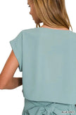 Zenana Heavy Woven Span Crop Tee & Skirt Set  Style Ratio