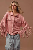 BiBi Suede Fringe Long Sleeve Jacket  Style Ratio