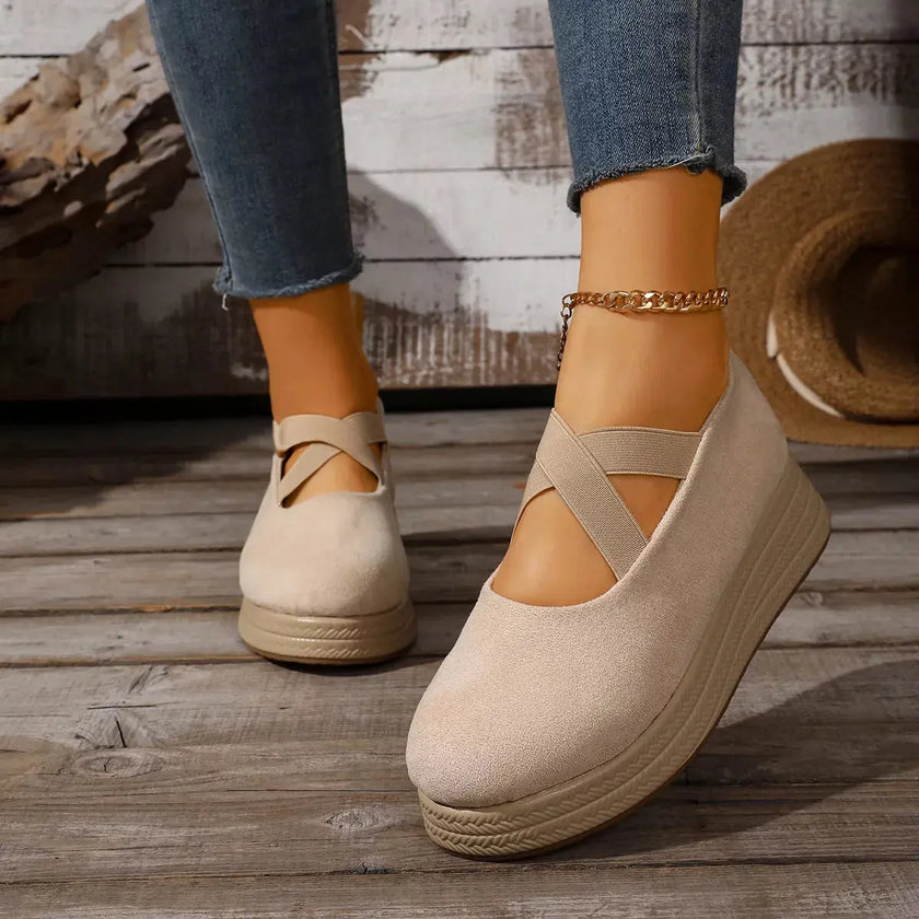 Crisscross Wedge Slip-Ons  Style Ratio