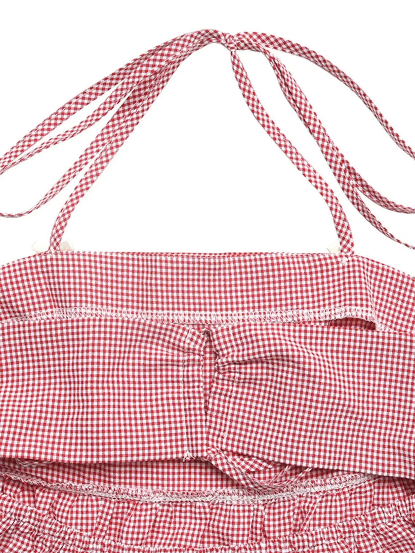 Gingham Halter Neck Cami Top  Style Ratio