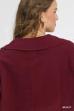 Umgee Linen Long Sleeves Elastic Hem Blouse  Style Ratio