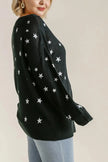 Umgee Star V-Neck Long Sleeve Sweater  Style Ratio
