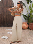 Tie Shoulder Wide Leg Jumpsuit  Style Ratio