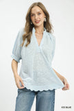 Umgee Textured Pintuck Blouse  Style Ratio
