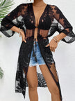 Lace Open Front Longline Cover-Up  Style Ratio