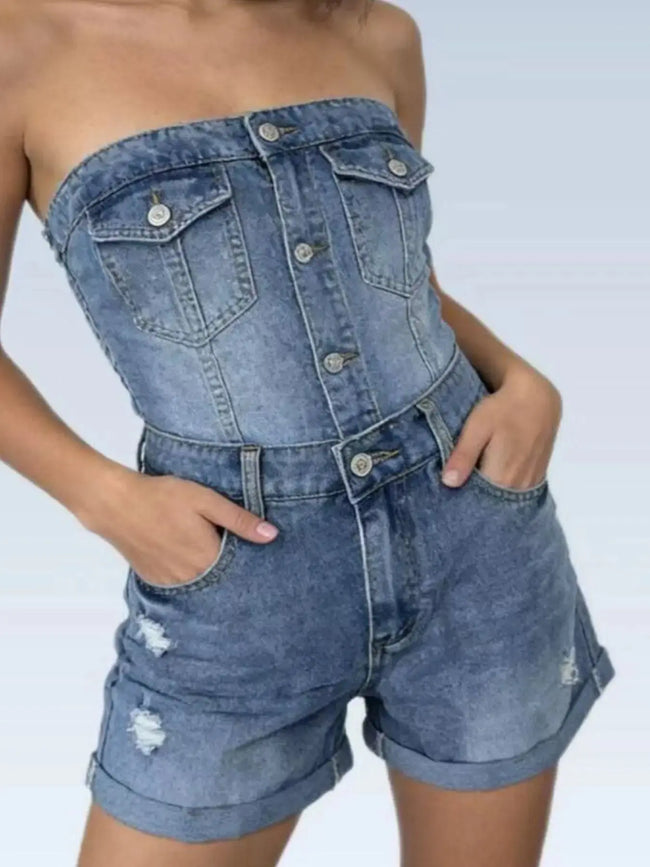 Ripped High Waisted Denim Shorts  Style Ratio