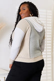 Double Take Color Block Exposed Seam Drawstring Hoodie  Style Ratio