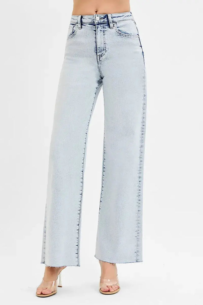 RISEN Full Size High Rise Wide Leg Jeans  Style Ratio