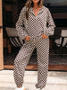 Checkered Drawstring Hoodie and Pants Set  Style Ratio