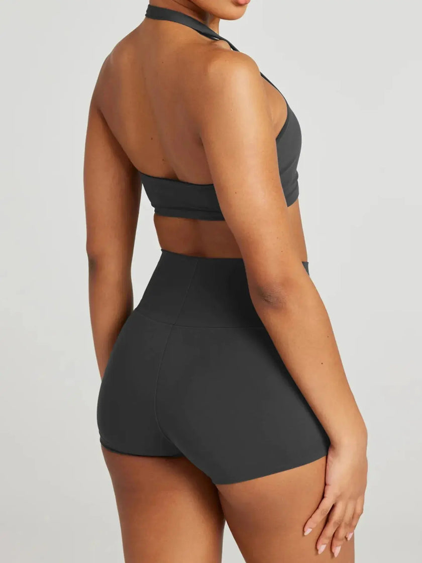 Halter Neck Cami and Shorts Active Set  Style Ratio