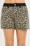 RISEN High Rise Leopard Shorts with Contrast Waistband  Style Ratio