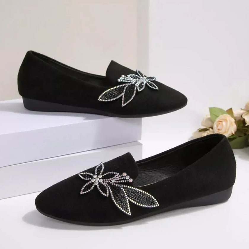 Rhinestone Point Toe Flats Slip-Ons  Style Ratio