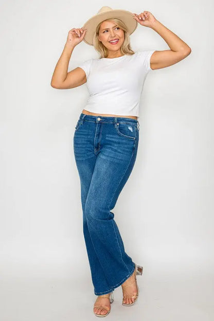 Bytos High Rise Straight Jeans Trendsi