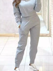 Casual Chic Cropped Sweatshirt and Jogger Set  Style Ratio