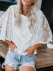 Lace Sheer Sleeve Blouse  Style Ratio