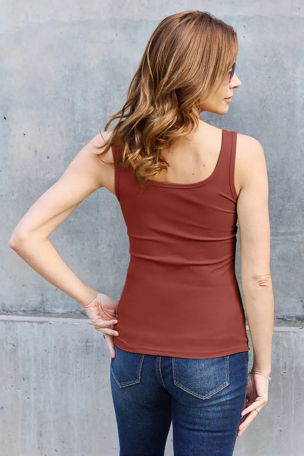 Basic Bae Full Size Square Neck Wide Strap Tank  Style Ratio