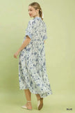 Umgee Floral Tiered Midi Dress with Ruffle Trim  Style Ratio
