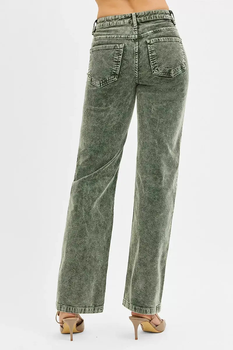 RISEN Tummy Control Mid Rise Straight Leg Corduroy Pants  Style Ratio