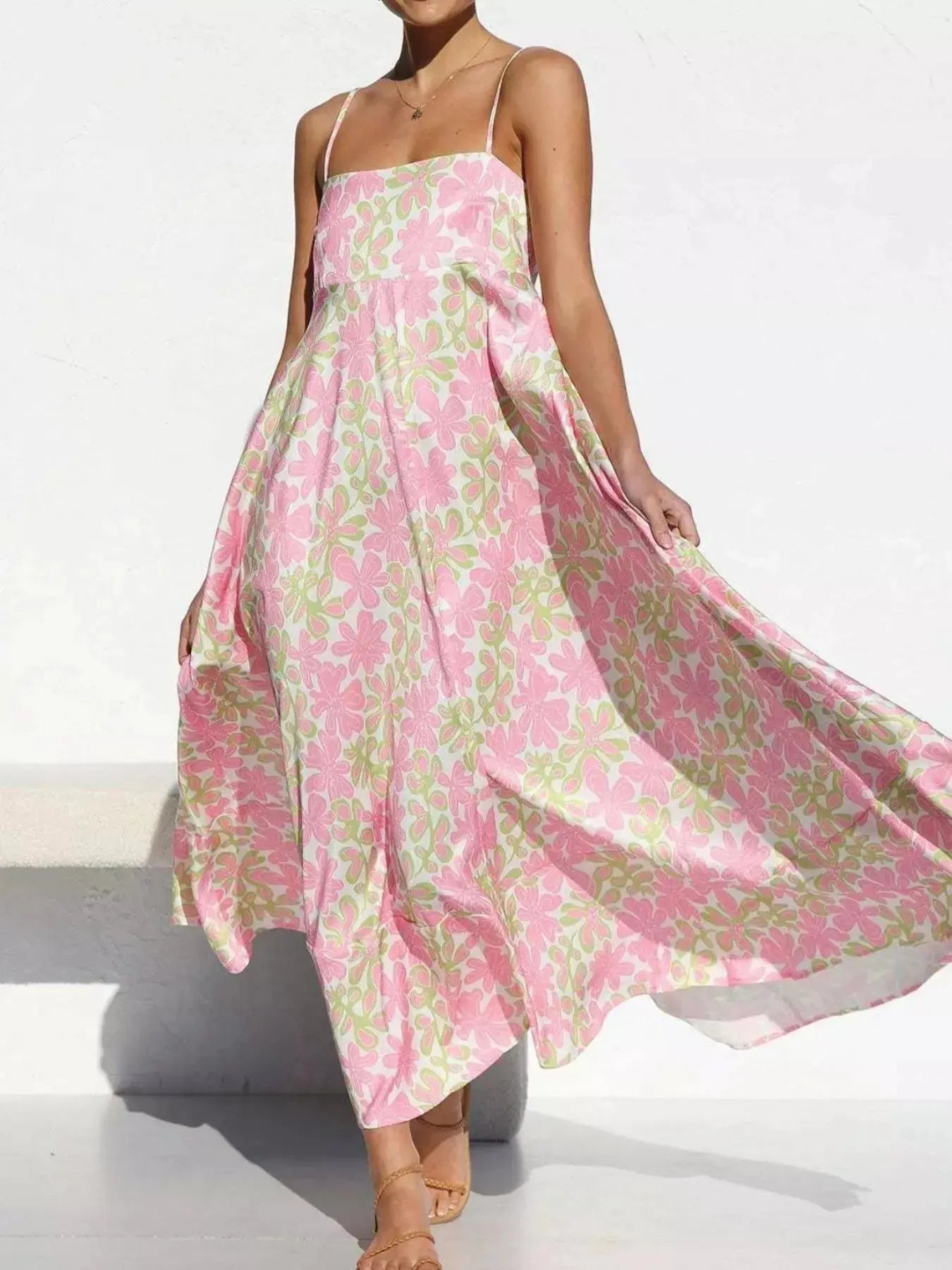 Printed Spaghetti Strap Maxi Dress  Style Ratio