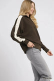 Umgee Color Block Polo Sweatshirt  Style Ratio
