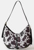 Fame Cow Print Hobo Shoulder Bag with Studded Details  Style Ratio